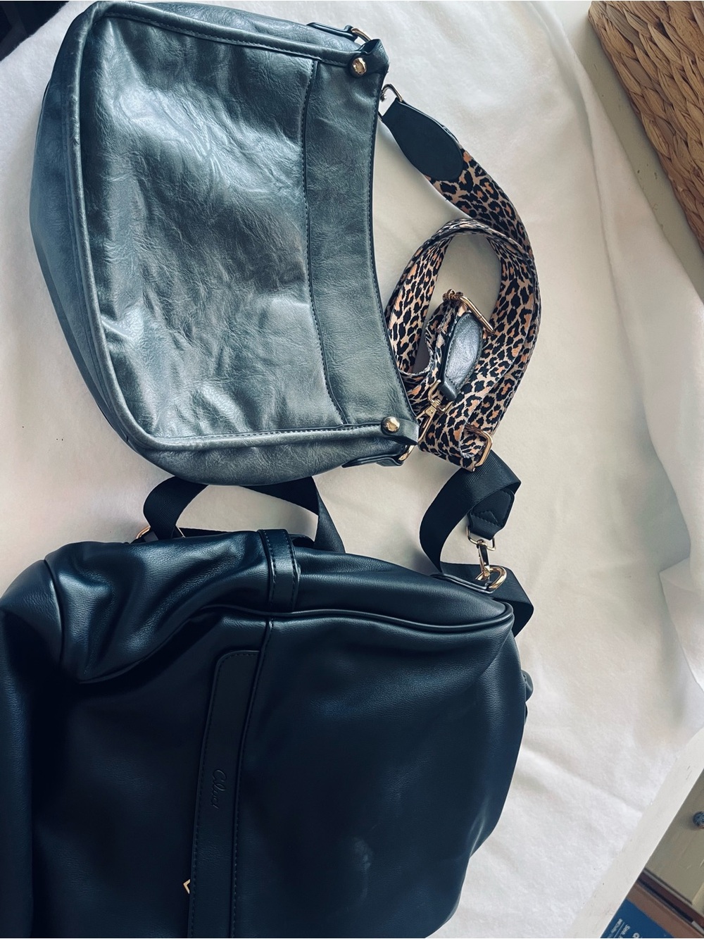 Backpack & Purse with Leopard Strap bundle  - Unbranded